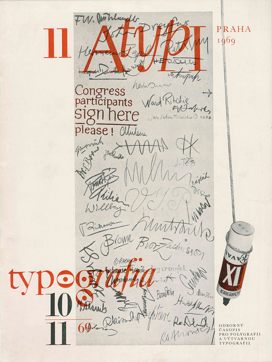 Typografia rocnik 72 10 11 1969. Cover design by Jiri Rathousky